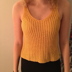 Yellow crochet tank top